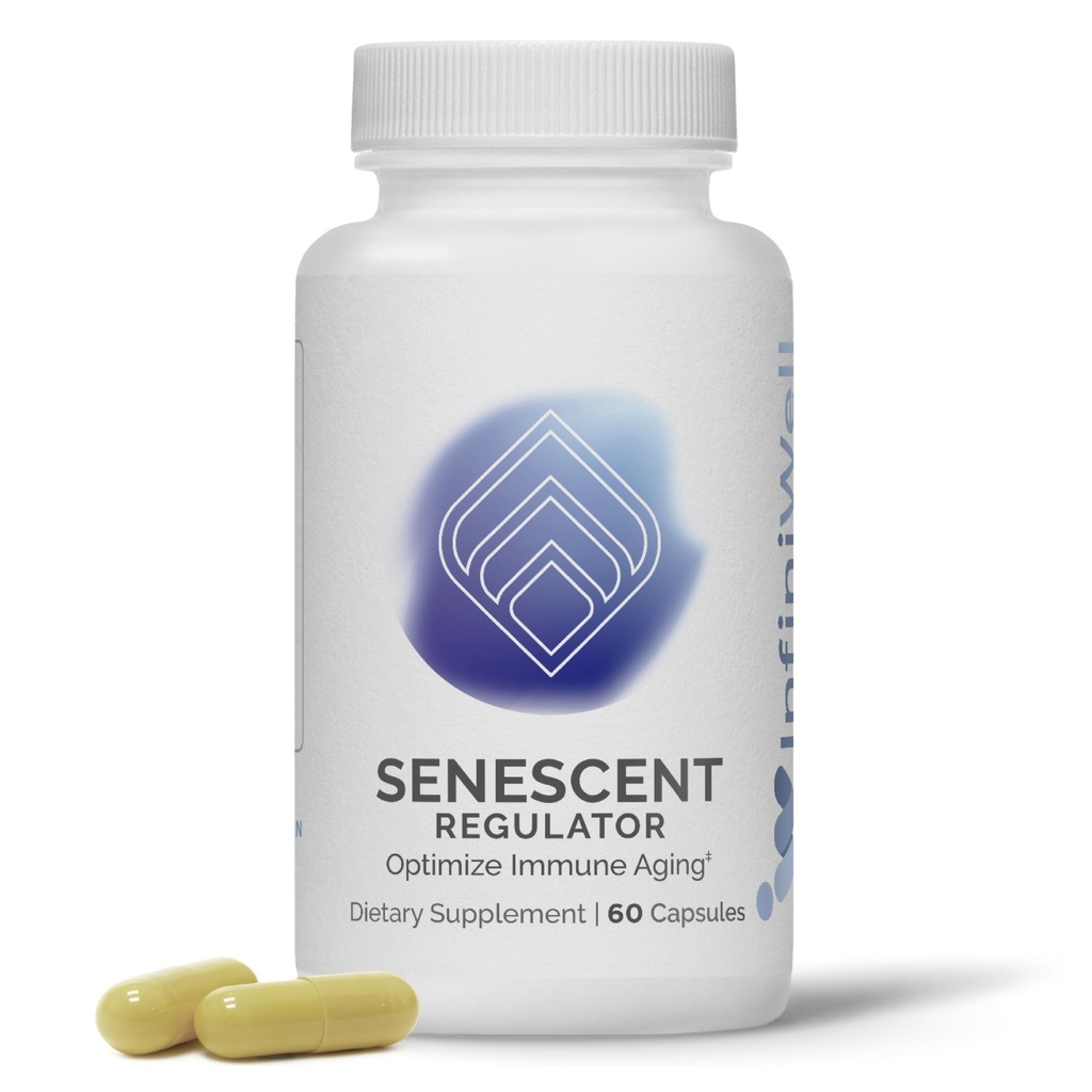InfiniWell Senescent Regulator - תוסף Turmeric Curcumin עם Resveratrol & Pterostilbene - תמיכה ב- Metabolic Health & Promote Healthy, Youthful Function (60 קפסולות)