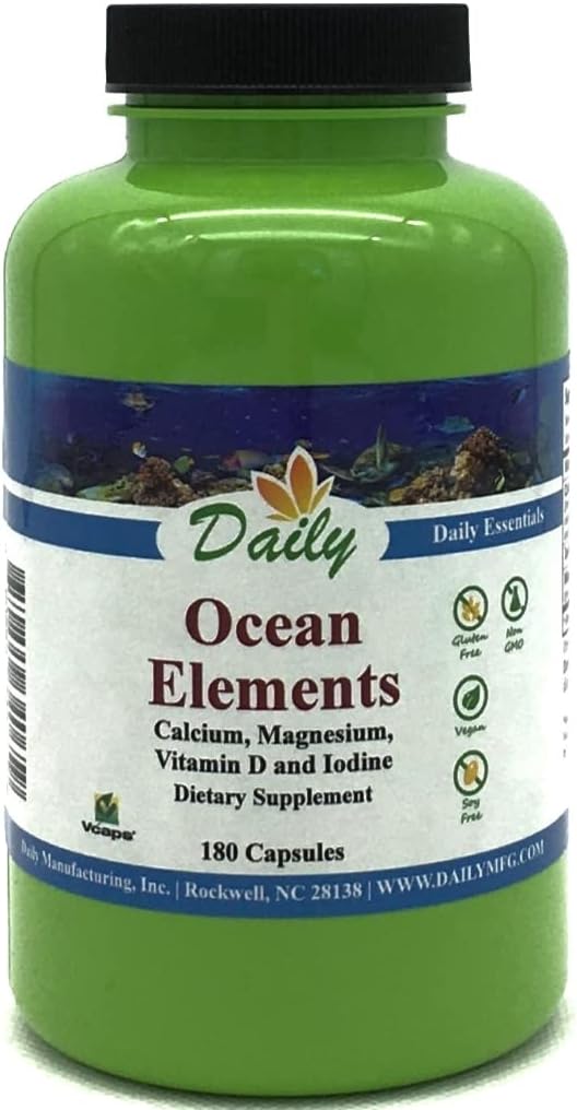 Daily Manufacturing Ocean ElementsTM (Calcium & Magnesium, Iodine, & ויטמין D3)