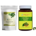 HerBAL HILLS Neem Leaf ו- Moringa Tablet Shigru Pack של 2 Combo