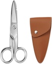 LIVO 5-1/5 Inch Heavy Duty Electrician Scissors, Professional Forged Stainless Steel שר עם Notches for Industrial Stripping, Cutting Telecom Cable, Wire