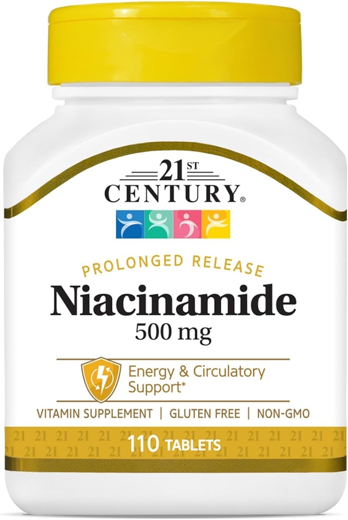 המאה ה-21 Niacinamide 500 מ"ג טבליות Prolonged לשחרר - 110 ct, Pack של 2