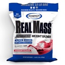 Gaspari Nutrition Real Mass: Advanced Weight Gainer, חלבונים ומורכב פחמימות, 50g חלבון, 16g EAAs, Gluten-Free, 12 lbs (Strawberry Milkshake)