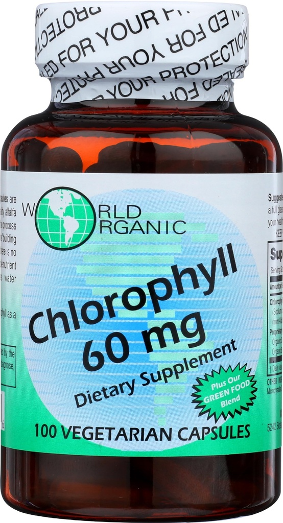 העולם ORGANIC Chlorophyll 100 מ"ג 60 קפסולות, 0.02 פאונד