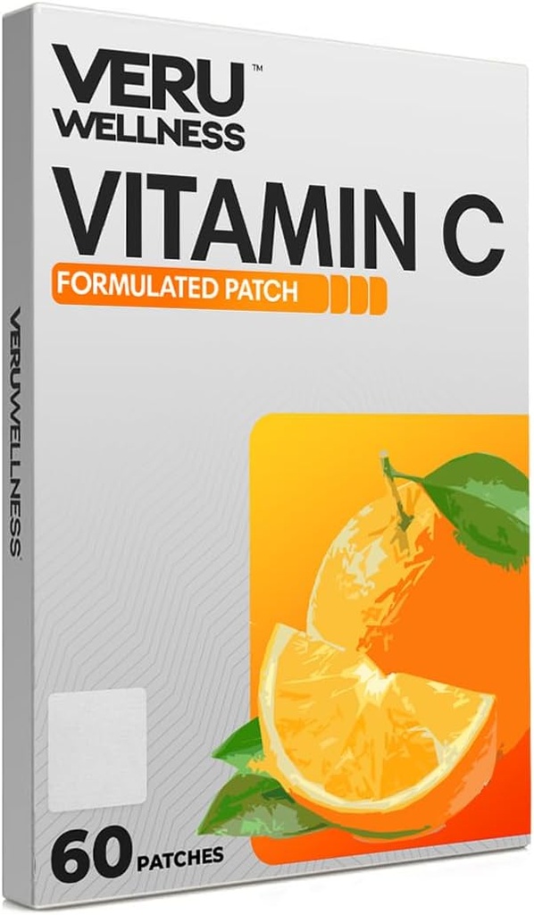 Veru Wellness ויטמין C Plus Daily Patch - self Adhesive Time Release Topical Patch, 8-10 שעות (60 יום)