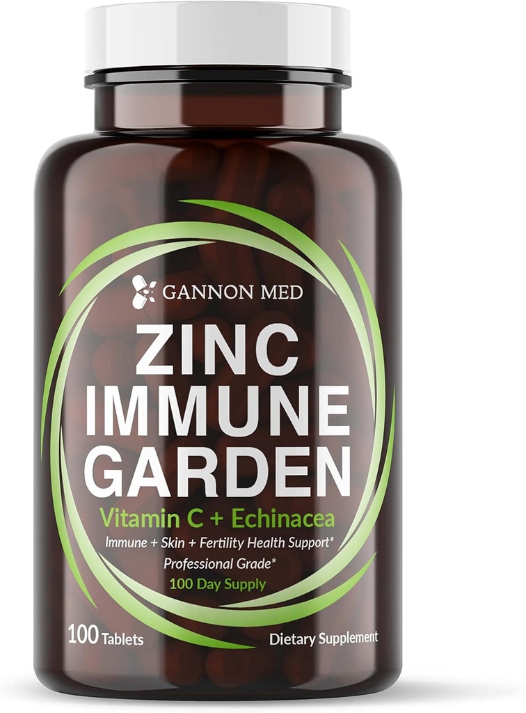 Chelated Zinc 50 מ"ג Immune Garden ויטמין C 800mg Zinc תוספי Echinacea 600 מ"ג עבור Tablet - Immunity + Skin + Reproductive Health מינרלים - Zinc Chelate Immune Booster לילדים ומבוגרים