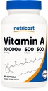 ויטמין A 10,000 IU, 500 קפסולות Softgel