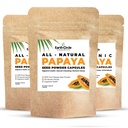 Papaya Seed אבקת קפסולות - Powerful Papain תוסף עם ויטמינים A, C, & E & Enzymes for Digestion & Gut Health - 360 מ"ג / משרת - 60 קפסולות טבעוניות לחבילה (Pack של 3, 90-180 יום אספקה)