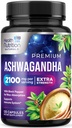 תוספי Ashwagandha - 2100mg Ashwgandha קפסולת לנשים וגברים, תמיכה טבעית נגד חמצון, Ashwa Root Extract, תוספת כוח תמיכה עם Black Pepper, טבעוני וגלוטן חינם - 120 קפסולות