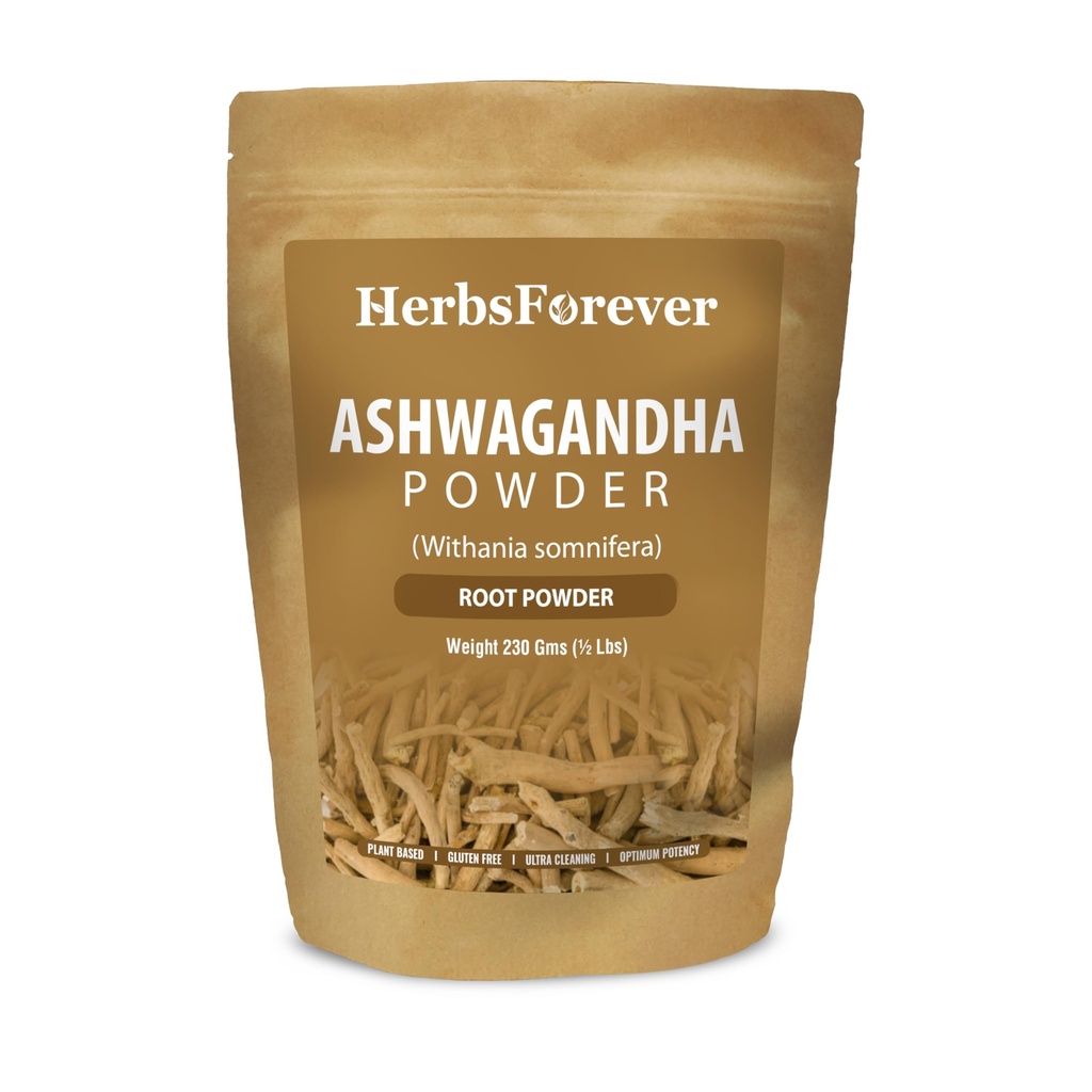 HerbsForever Ashwagandha אבקה 230g I Winter Cherry, Non-GMO, טבעוני, Gluten-Free I Ayurvedic Stress-Buster תומך באנרגיה Booster, Vitality & Rejuvenator כולל בריאות