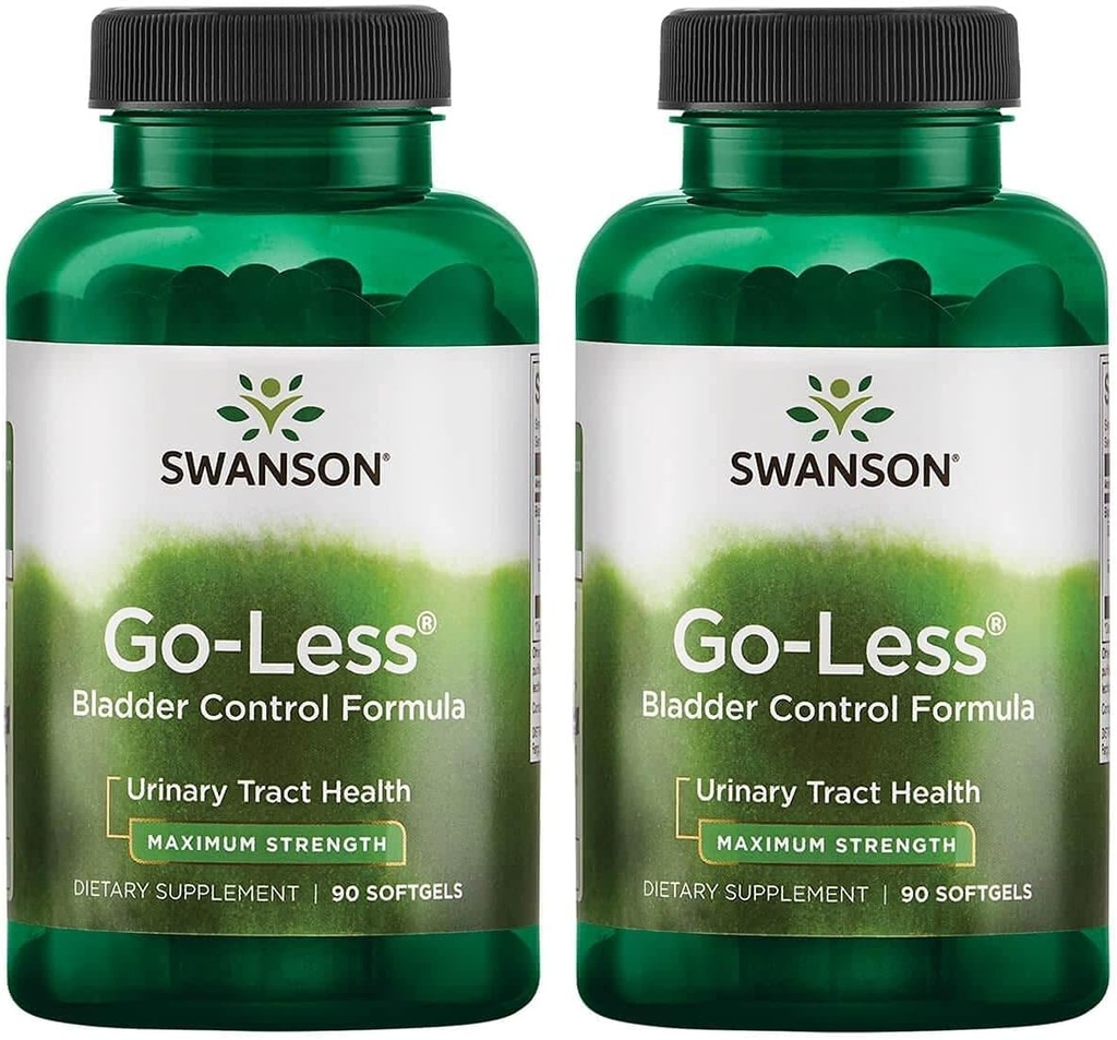 Swanson Go-Less Bladder Control פורמולה - מקדם בריאות וטרינרית ותמיכה בריאה של Bladder - תוספת טבעית למבוגרים עם משאבקין Seed לחלץ - (90 Softgels) 2 Pack