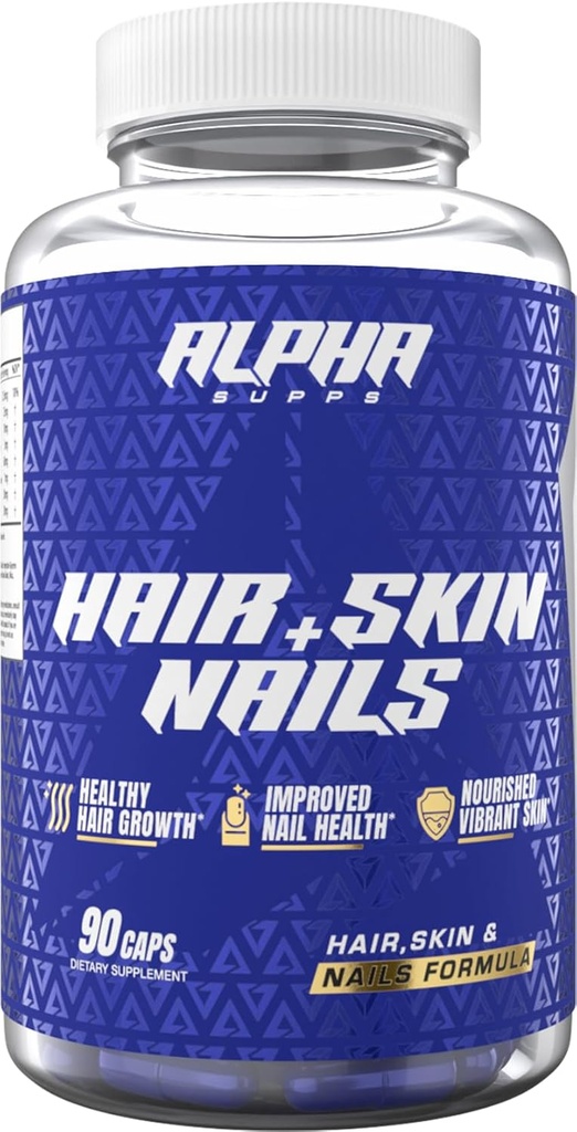 Alpha Supps שיער, עור וציפורים תוספת לנשים - בריאות וחוזק עם biotin, Collagen ווויטמינים כדי לתמוך צמיחת שיער, תותבות, ו רדיאנס עור - 90 קפסולות