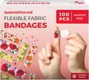 להקות פרחים, Bandages Variety Pack 100 Count, Fun Designs for Kids Adults, Gentle Adhesion Soft Breathable,  Latex Free, Use for Minor Cuts Scrapes, First Aid Supplies