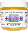 "100% קרם ריפוי אנטיספפטי טבעי" Heals ו Soothes infected Skin, Bed Sores, Stress Sores, Wounds, Painful Ulcers, Itching, Scrapes, Rashes, Cuts, Burns, הרעל Ivy, Eczema, Psoria 2 oz.