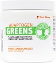 SaltWrap Fitogen Greens - Mind-Body Resilience Formula - Caffeine-Free Nootropic for Stress, Focus and Cognitive Performance - 90 קפסולות