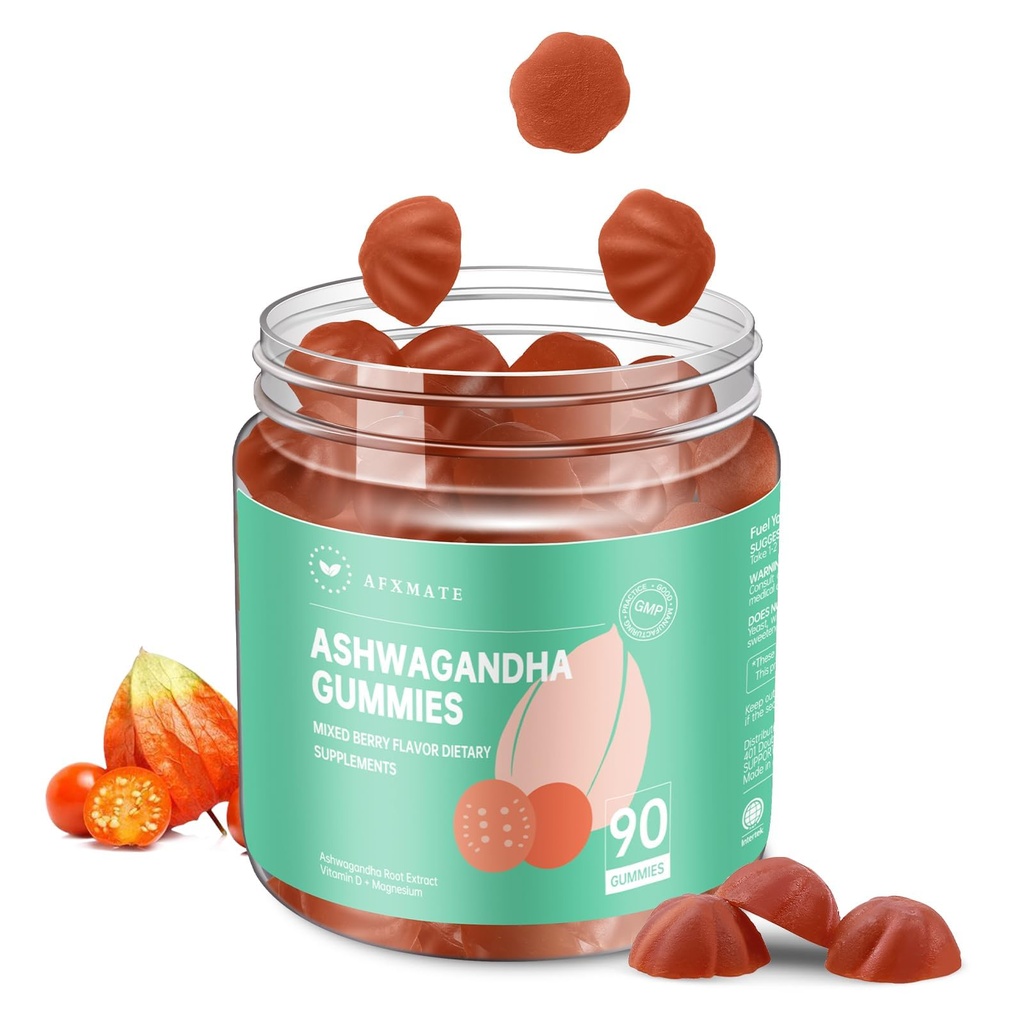 לאחר XMATE Ashwagandha Gummies for Women Sugar Free, Ashwagandha תוספת חניכיים עם Magnesium טבעוני (90 Counts)