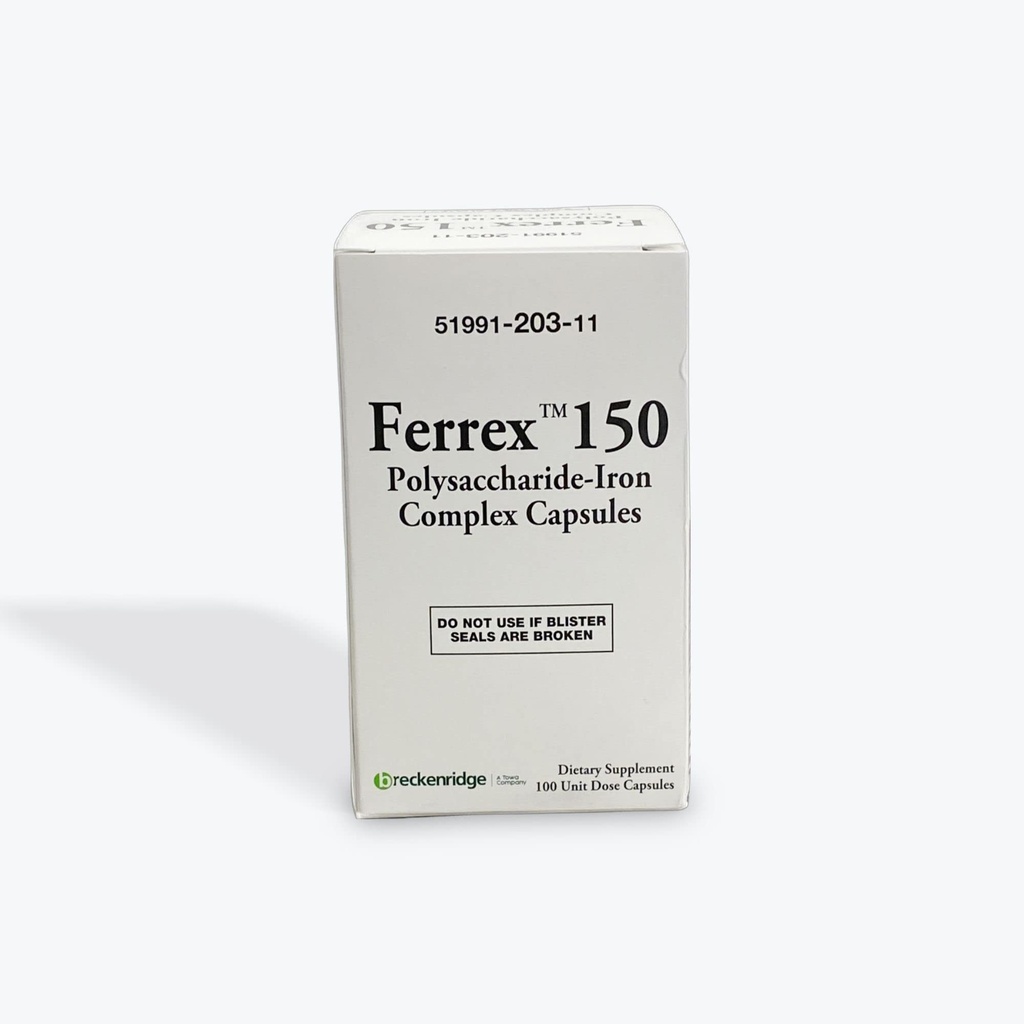 Ferrex 150 Polysaccharide Iron Complex כמוסות על ידי Breckenridge - 100 Eaa
