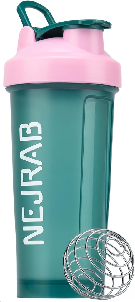 חלבון Shaker Bottle - ספורט בלנדר בקבוקים למיקסים ושקיות חלבון - 28 Oz, Leak-Proof, לנער כוסות עבור חלבונים, Pre-workout (Green), Medium, NJB 28-Oz