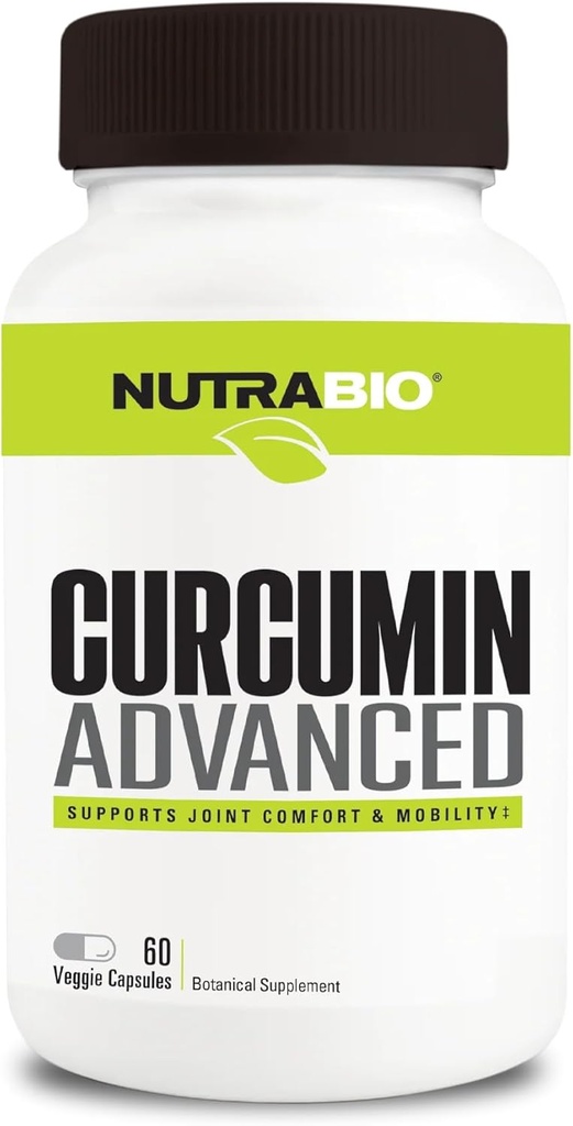 NutraBio Curcumin Advanced Digest & Joint Support Complex, 60 קפסולות ירקות