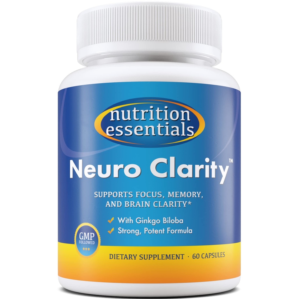 תוספי מזון חיוניים Nootropic Brain Support - קפסולות חינם קפאין התומכים המוח - גלולות תמיכה המוח עם St. John's Wort וג'ינקגו בילובה