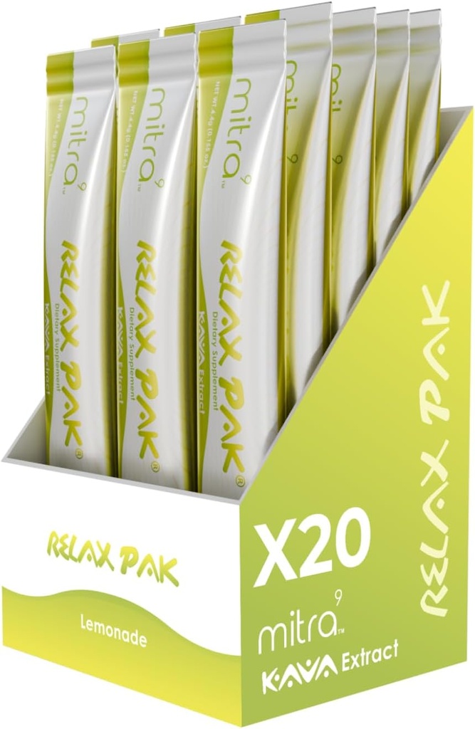 Mitra9 Kava אבקת להירגעPak - Lemonade Kava לחלץ אבקה Packets | Mood Enhancer | Plant Based | מקדם Calm & Clarity | Easy Open Single-משרתת Stick (5)