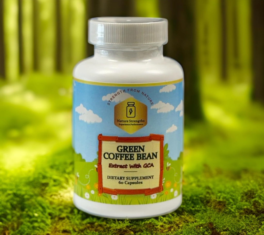 Premium Green Coffee Bean Extract with 50% GCA - 800 מ"ג לשרת, תמיכה טבעית נגד חמצון - 60 קפסולות Veggie - Made in FDA רשום Facility, ארה"ב