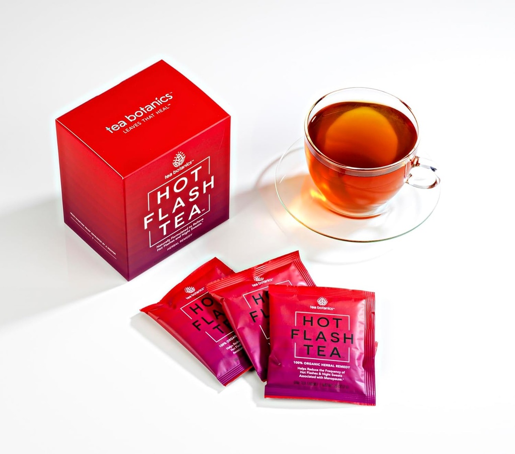 תה HOT Flash - Powerful, אורגני, הקלה עבור HOT Flashes & Night Sweats מסייע איזון הורמונים תמיכה במהלך מנופס * (15 יום אספקה)