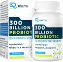 Probiotics for Women Men: 300 מיליארד CFU Probiotic High Potency + 12 סטרינס אורגני פרוביוטיקה עם Prebiotics, Daily Probiotic תוסף for Digestive, Gut, Immune ו- Bloating Health, 60 קפסולות