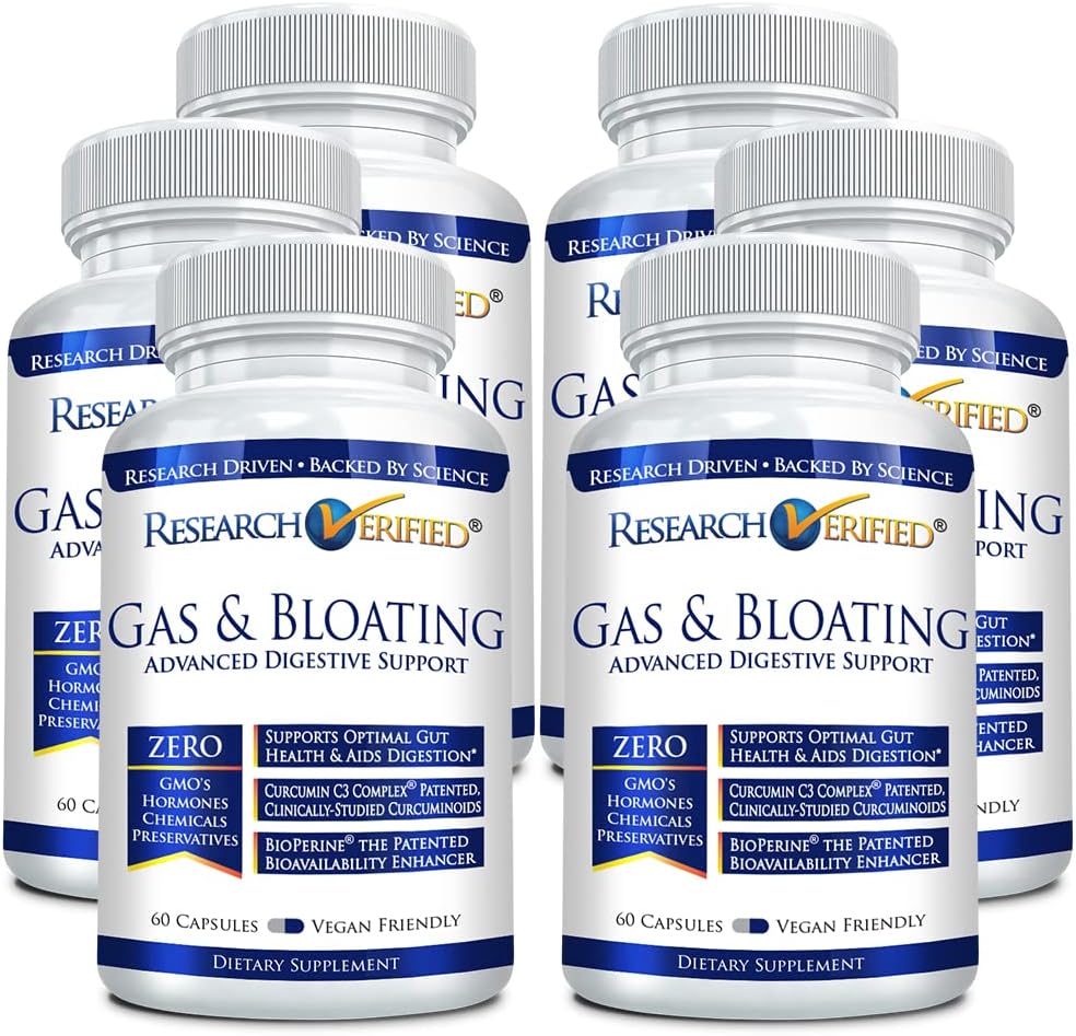 מחקר מאומת גז ו Bloating - להירגע שרירי Intestinal, לחסל את Gas Buildup - אבקת Artichoke, ג'ינג'ר, אבקת Pepperנט - 360 קפסולות - טבעוני