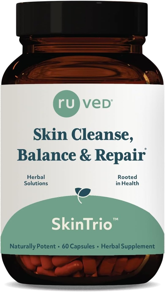 SkinTrio - Neem תוספת עם נוזל Neem Extract & Amla, Skin & Microbiome תמיכה תוסף - 60 קפסולות צמחוניות (1 Count)