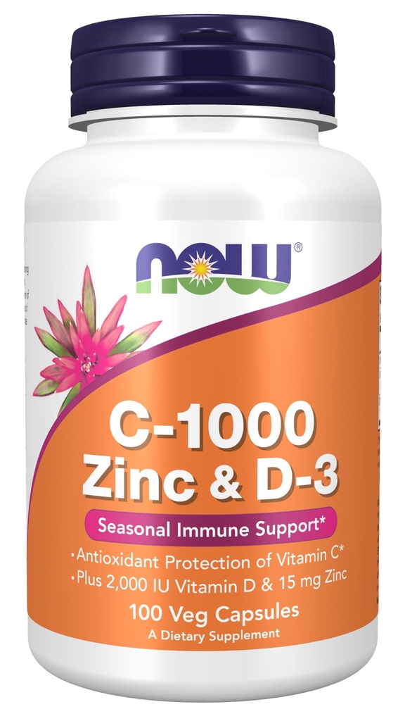 עכשיו תוספים, C-1000 Zinc & D-3, Seasonal Immune Support