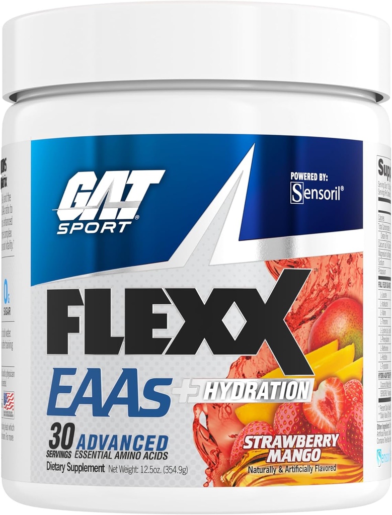GAT SPORT Flexx EAAs + הידרציה, מתקדם Amino Acids, 30 משרתות (Strawberry מנגו)