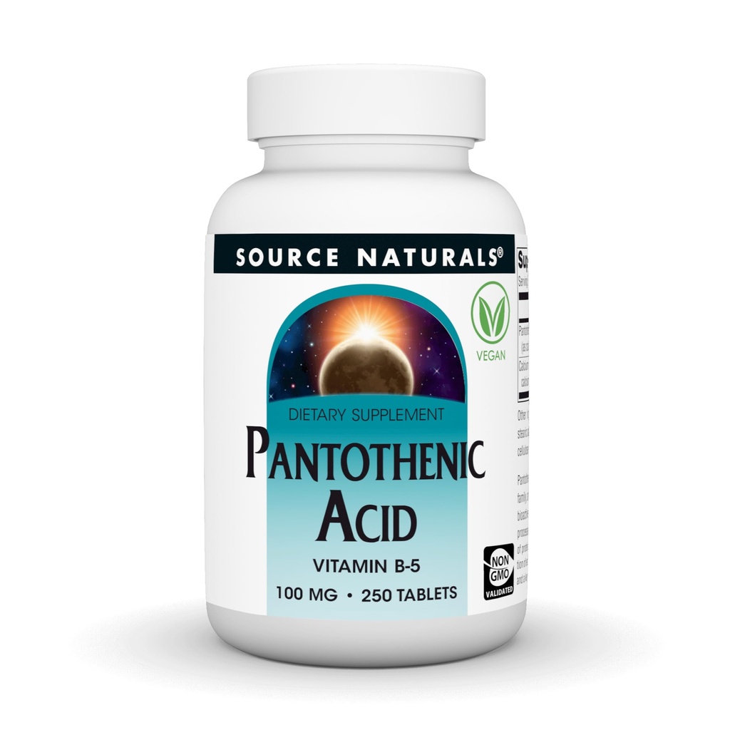 מקור טבעי Pantothenic Acid 100 מ"ג ויטמין B-5 Dietary תוסף - 250 טבליות