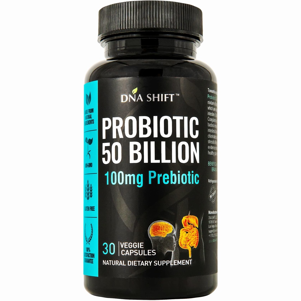Probiotics 50 מיליארד - 11 Strain Live Probiotic Prebiotic for Men & Women - Best to Support Digestive & Immune Health