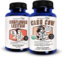 Legendairy Milk Sunflower Lecithin + קאש פרה, הנקה תוספי מזון להגדלת אספקת החלב ו- Clogged Milk Docts - תמיכת Lactation לייצור חלב השד, Fenugreek Free