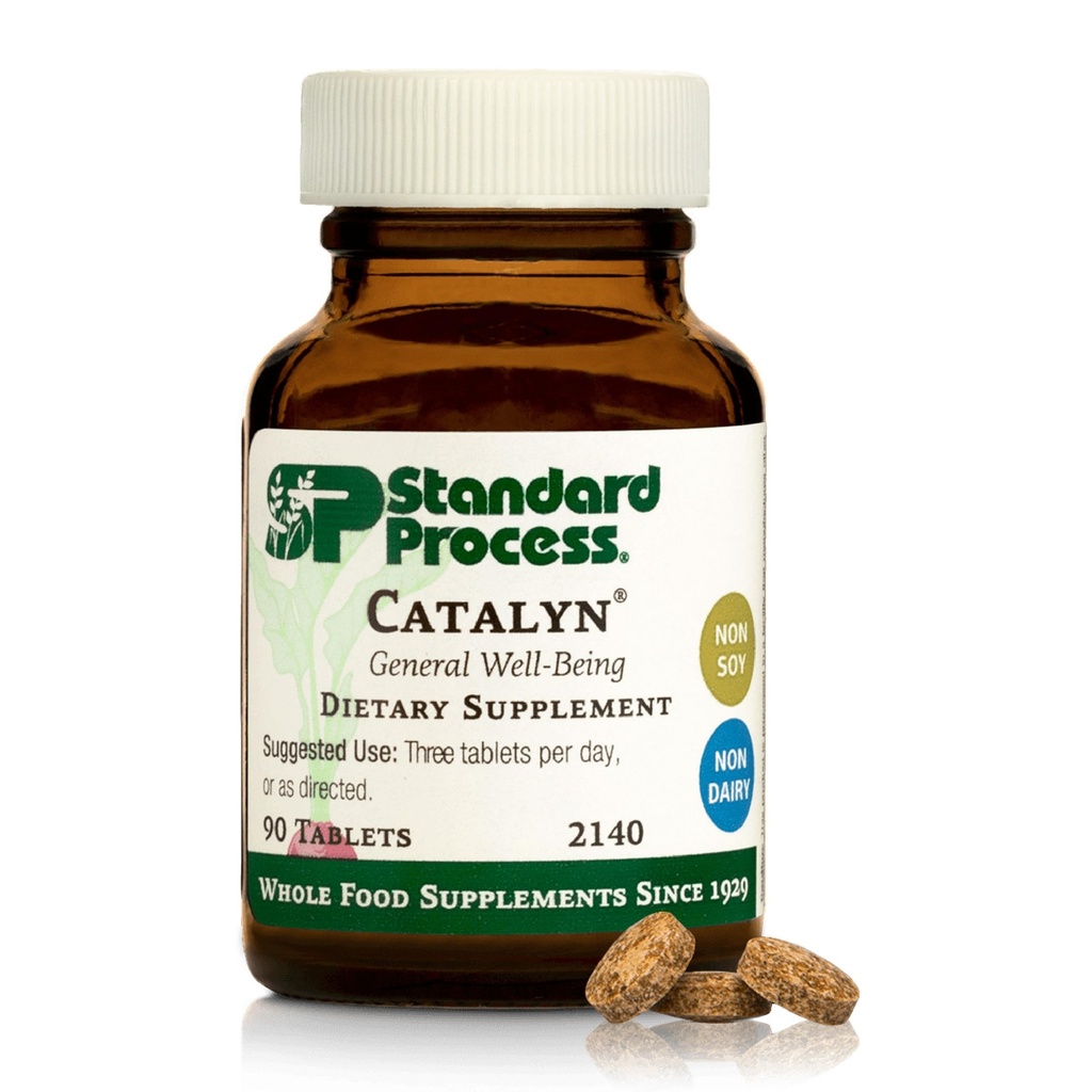תהליך סטנדרטי Catalyn - כללי Well-Being Tablet to Aid Antioxidant Activity - מכיל ויטמינים A, B6 ו- D - מיועד ל- Bridge Nutritional Gaps - Non-Dairy & Non-Soy - 90 טבליות (30 משרתים)