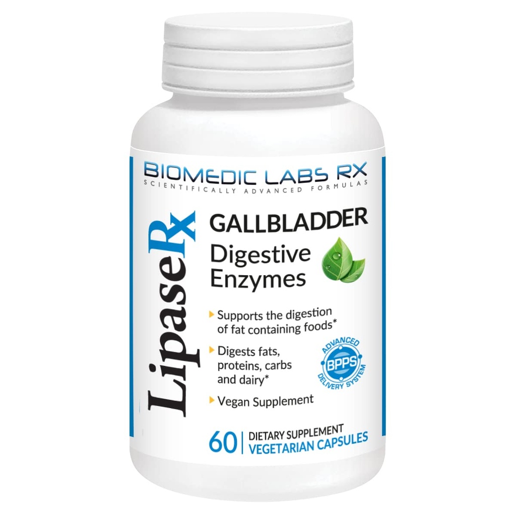 Gallbladder Formula, Lipase, Protease ו- Amylase Digestive Enzymes כדי להפחית את Bloating - פורמולה צמחונית, 60 ואג קפסולות