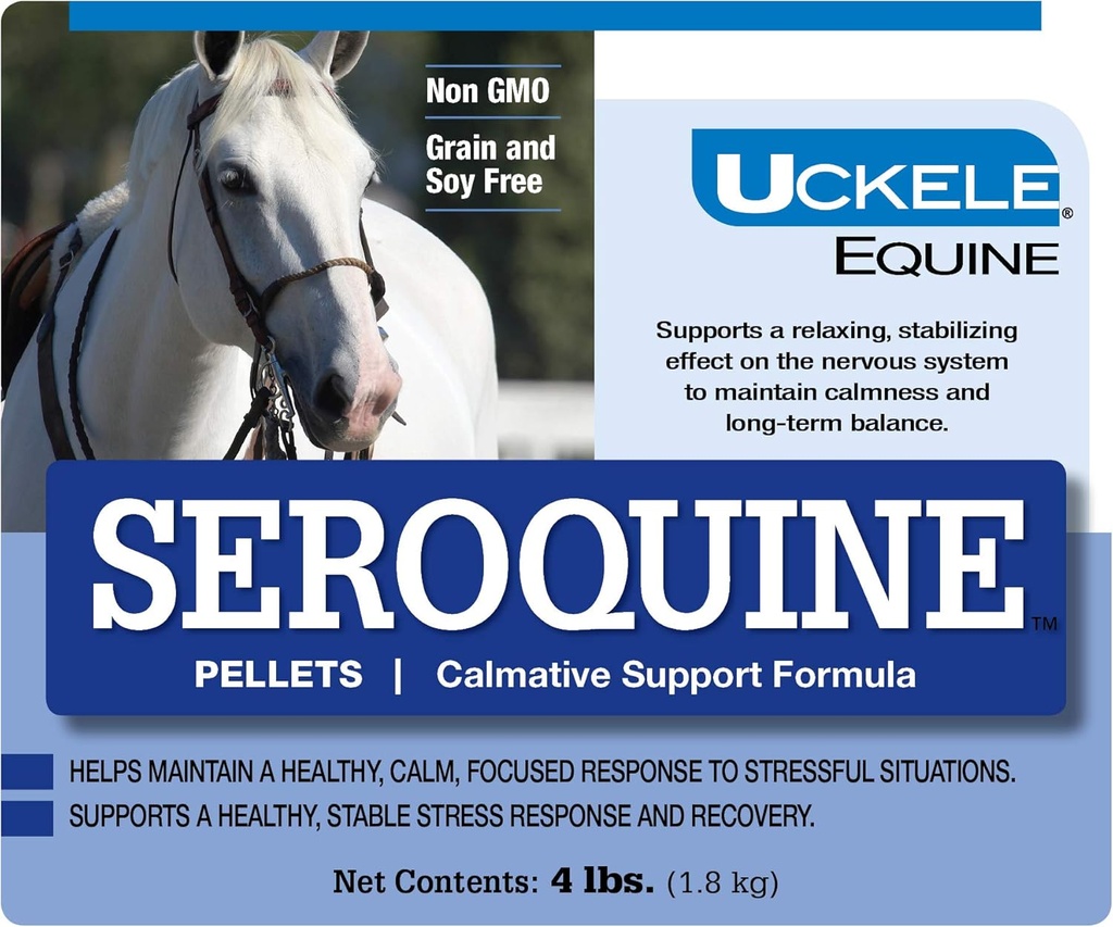Uckele Seroquine Pellet, Calming תוסף עבור סוסים, 4 lb