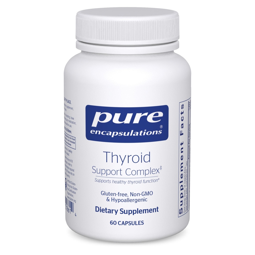 תרכובת תמיכה טהורה Thyroid - תמיכה בריאות Thyroid * - Antioxidant Infusion - עם Ashwagandha & Iodine - Non-GMO & Vegetarian - 60 קפסולות