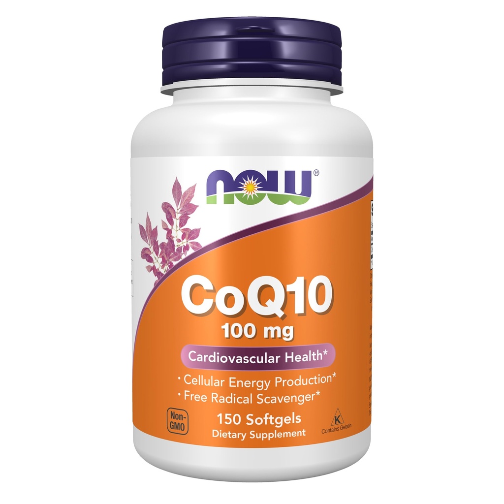 תוספי מזון עכשיו, CoQ10 (Coenzyme Q10) 100 מ"ג, פרמצבטיקה, Cardiovascular Health *, 150 Softgels