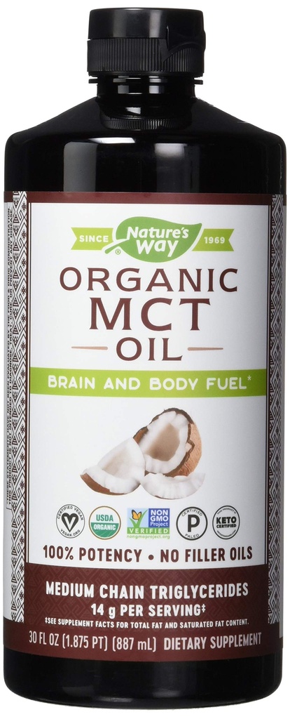 Nature's Way Nature's Way Mct Oil מתוך מקור קוקוס טהור, No Filler Oils, 14 G of Mcts Per Serve, 30 Fl Oz (Pack of 6)