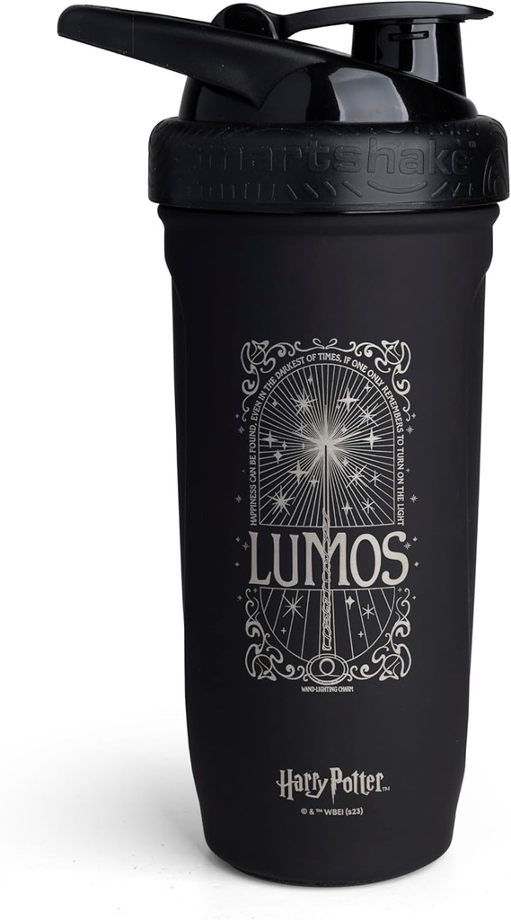 Smartshake Reforce Stainless Steel Harry Potter Lumos Style Shaker (900 ML/30oz) | Light Weight Resistance Sports Shaker Bottle with a Soft Lid