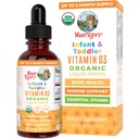 MaryRuth Organics USDA אורגני ויטמין D Drops | ויטמין D3 נוזל | סוכר חינם | ויטמין D Drops Immune Support for Babys & Toddlers