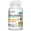 שמן COD Liver | 100 Softgels | מקור טבעי של אומגה 3 Fatty Acids EPA & DHA | ויטמין A & D | ויטמין A & D | תמיכה במוח, לב, עין & Immune Health for Joints, Bones & השרירים תוספת No AfterTasteaste