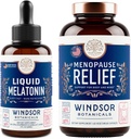 WINDSOR BOTANICALS Menopause Multivitamin ונוזל מלטונין 3 מ"ג - תמיכה בריאות נשית Bundle