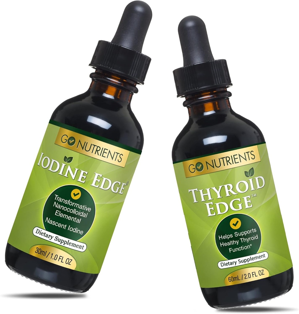 Go Foodsents Nascent Iodine & Thyroid תמיכה תוספי מזון עתיר גבוהה טיפות נוזל עתיר גבוה non-GMO GlutenFree Iodine Edge כדי לשפר את המטאבוליזם העור & להפסיק נשירת שיער ולהגדיל את רמות של Iodine
