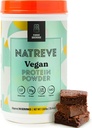 אבקת חלבון טבעוני Natreve - 25g צמחי מבוסס אבקת חלבון עם Probiotics ו Amino Acids - Gluten Free Fudge Brownie, 18 משרתים