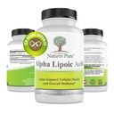 פשוט Natures Pure Alpha Lipoic Acid 600 מ"ג 120 קפסולות Veggie, non-GMO Thioctic Acid 4 חודש אספקה