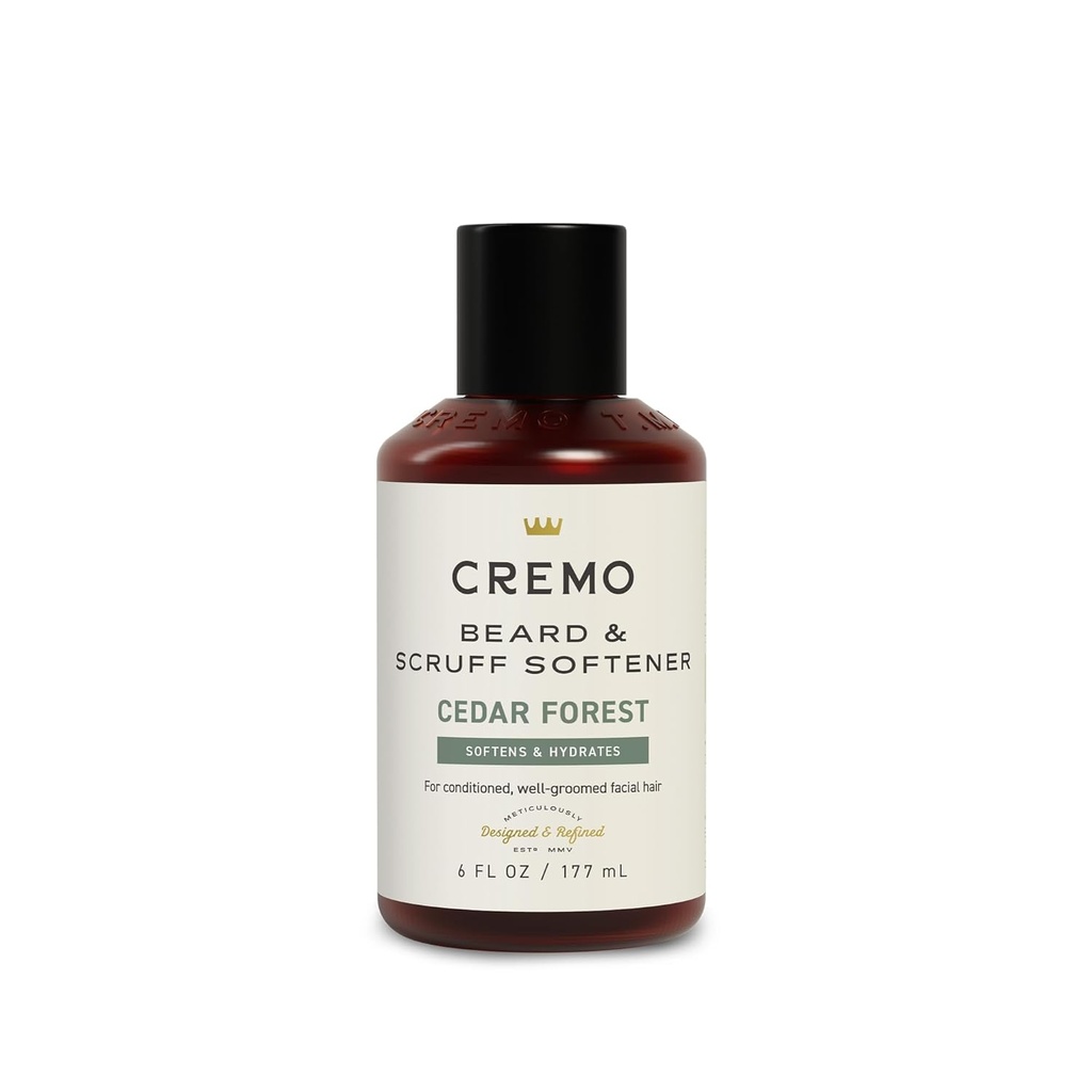 Cremo Cedar Forest Beard & Scruff Softener, Softens and Conditions Coarse שיער הפנים של כל אורך רק 30 שניות, 6 Fluid Ounce
