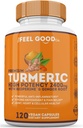 The Feel Good Turmeric Circumin 2400 מ"ג 95% Curcuminoids עם BioPerine | תוסף Turmeric עבור Brain & Joint Support
