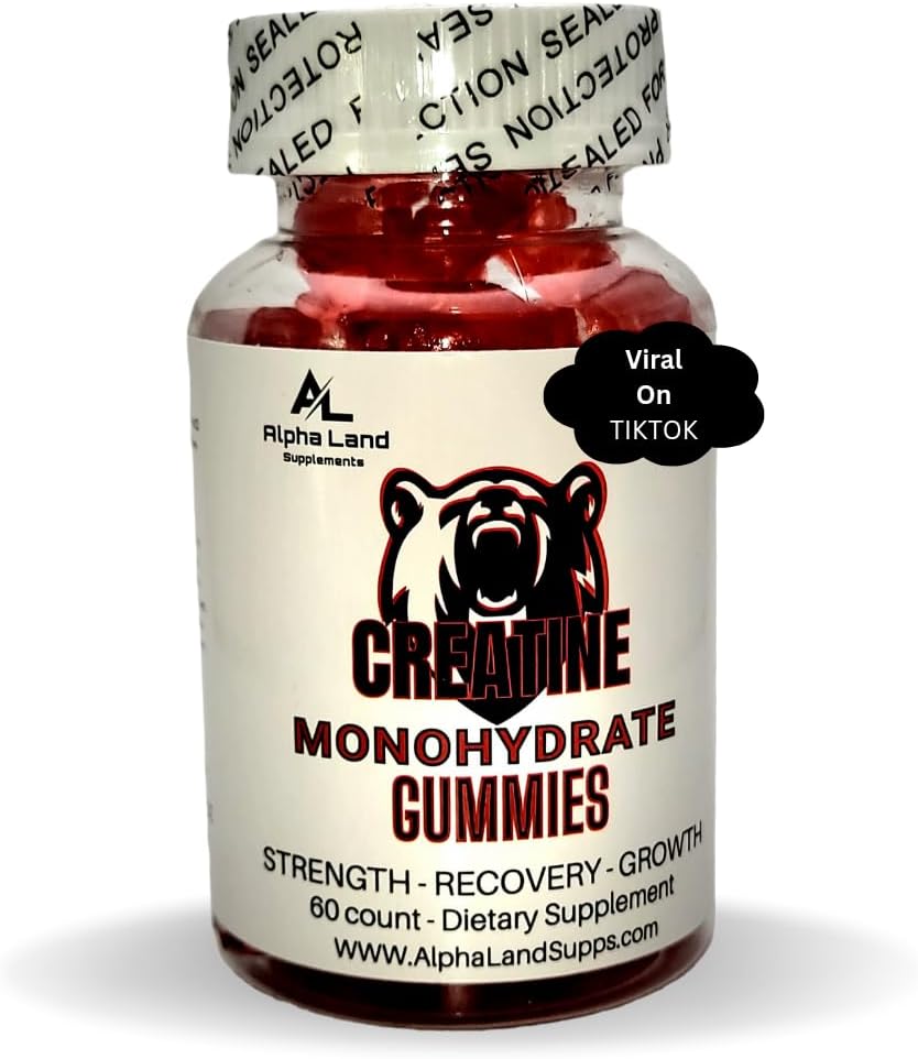 Creatine Monohydrate Gummies - 5g- 30 משרתים - דובי חניכיים טבעוניים עבור שריר, התאוששות שרירים, שיקום עבודה, בריאות המוח - לא שלב טעינה - לא Bloating